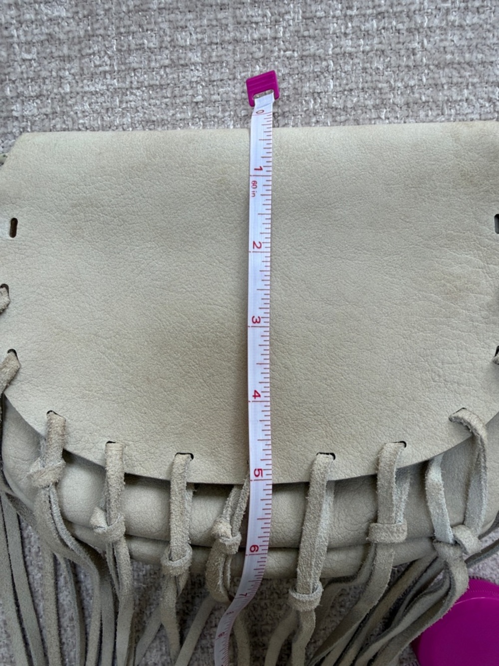 Free People Light Gray Suede Fringe Crossbody Bag - Picture 7 of 8